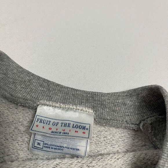 Fruit Of The Loom VTG Grey Solid Blank Crew Neck Sweatshirt Size XL Rare - Picture 2 of 7